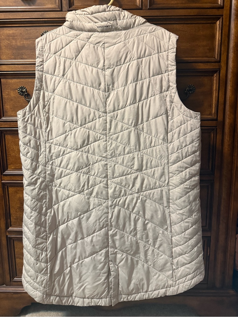 Columbia Women's Light Beige Quilted Long Vest - Picture 2 of 4